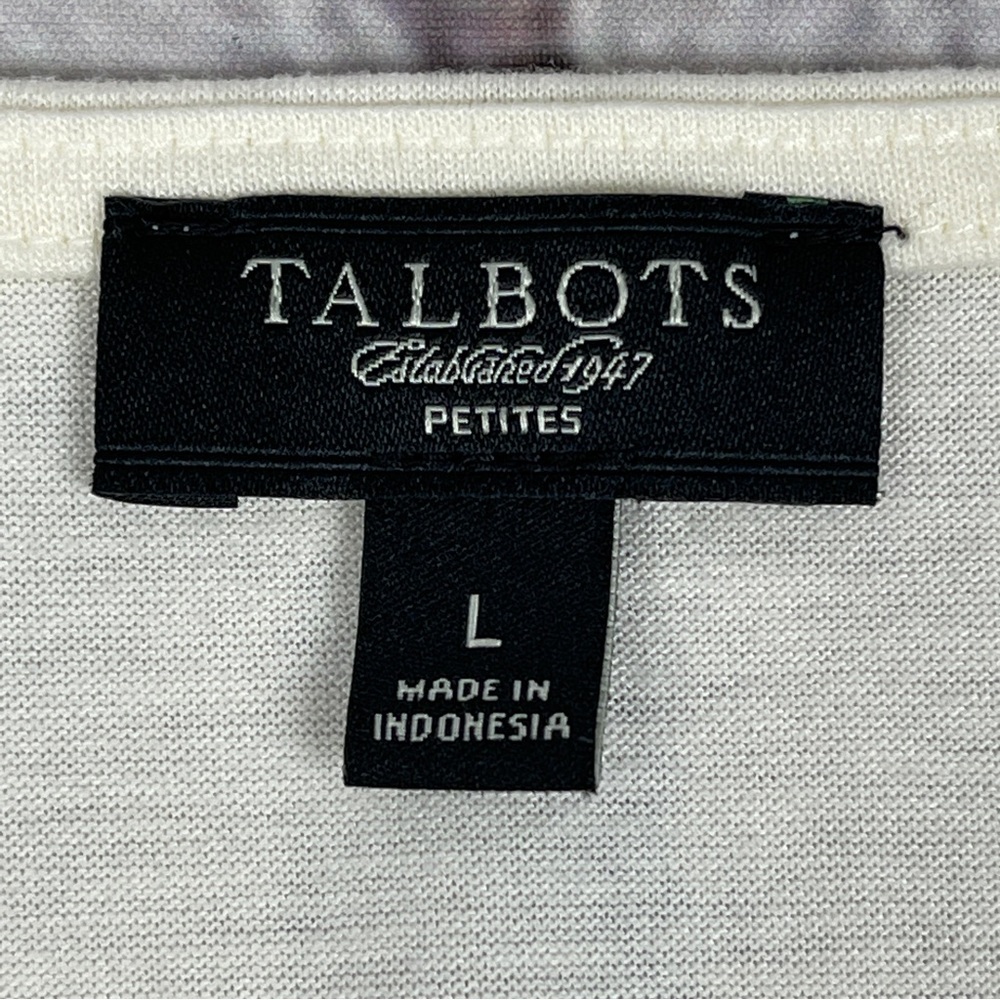 TALBOTS women's soft beige pleated ruffled neckline tank top, size L Petite - Picture 2 of 10